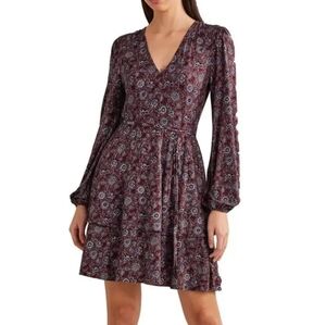 jersey balloon sleeve midi dress Leslie Black Balloon Sleeve Jersey Dress main image 1